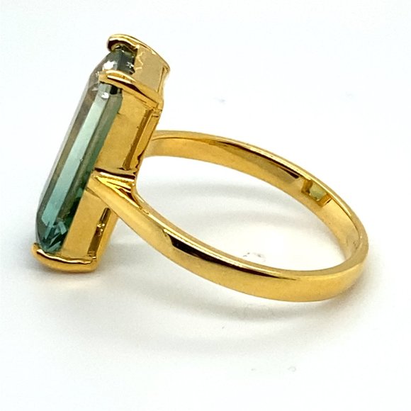 Bi Color Tourmaline 5.28ct Solid 14K Yellow Gold Ring - Picture 6 of 6